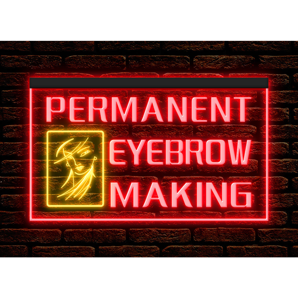 DC160065 Permanent Eyebrow Making Beauty Salon Home Decor Display illuminated Night Light Neon Sign Dual Color