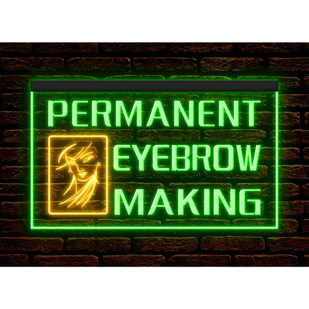 DC160065 Permanent Eyebrow Making Beauty Salon Home Decor Display illuminated Night Light Neon Sign Dual Color