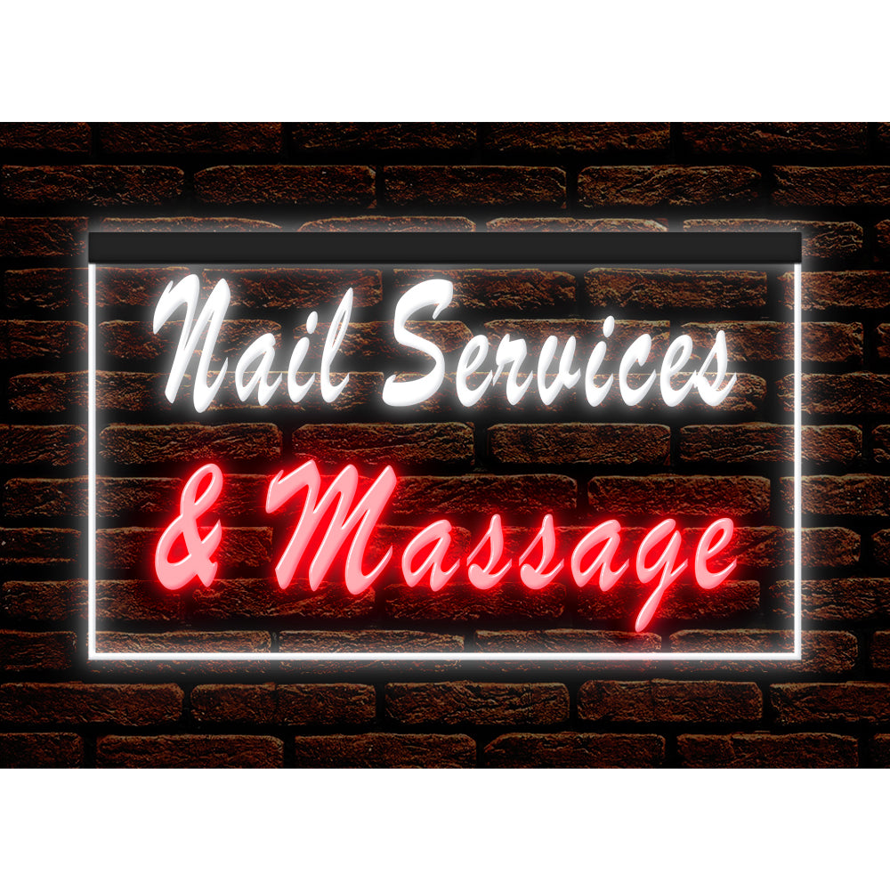 DC160096 Nail Services Massage Beauty Salon Home Decor Display illuminated Night Light Neon Sign Dual Color