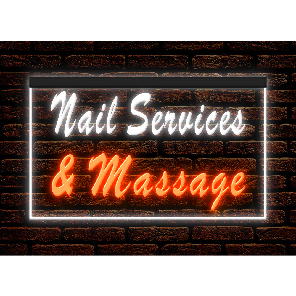 DC160096 Nail Services Massage Beauty Salon Home Decor Display illuminated Night Light Neon Sign Dual Color