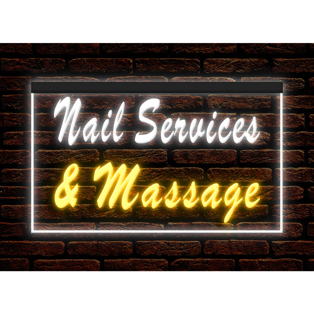 DC160096 Nail Services Massage Beauty Salon Home Decor Display illuminated Night Light Neon Sign Dual Color