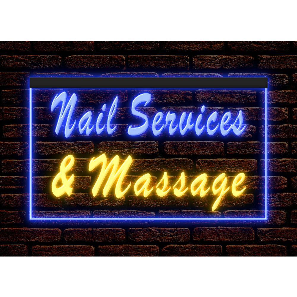DC160096 Nail Services Massage Beauty Salon Home Decor Display illuminated Night Light Neon Sign Dual Color
