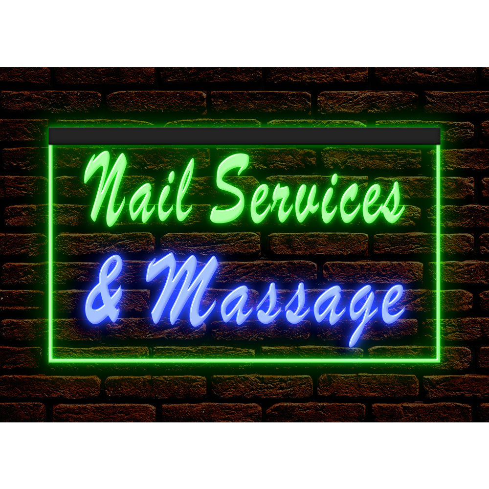 DC160096 Nail Services Massage Beauty Salon Home Decor Display illuminated Night Light Neon Sign Dual Color
