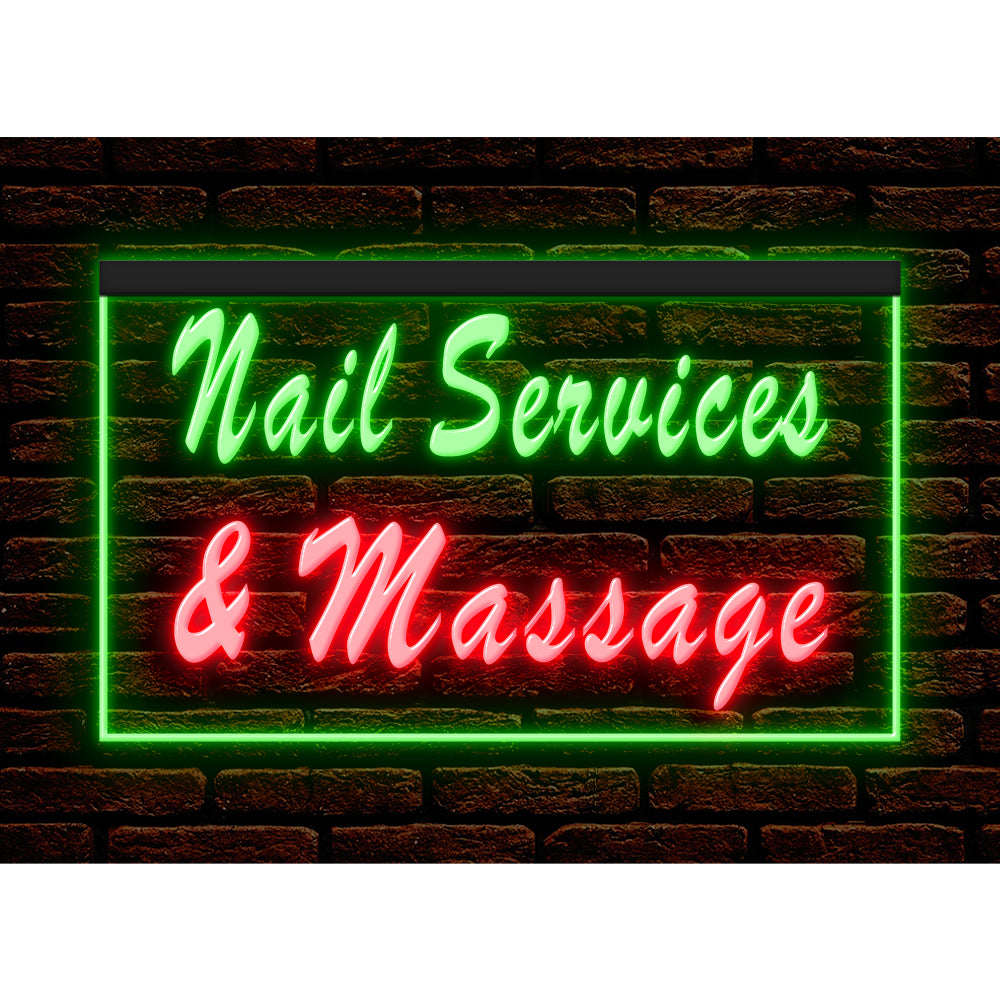 DC160096 Nail Services Massage Beauty Salon Home Decor Display illuminated Night Light Neon Sign Dual Color