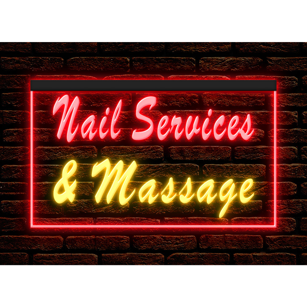 DC160096 Nail Services Massage Beauty Salon Home Decor Display illuminated Night Light Neon Sign Dual Color