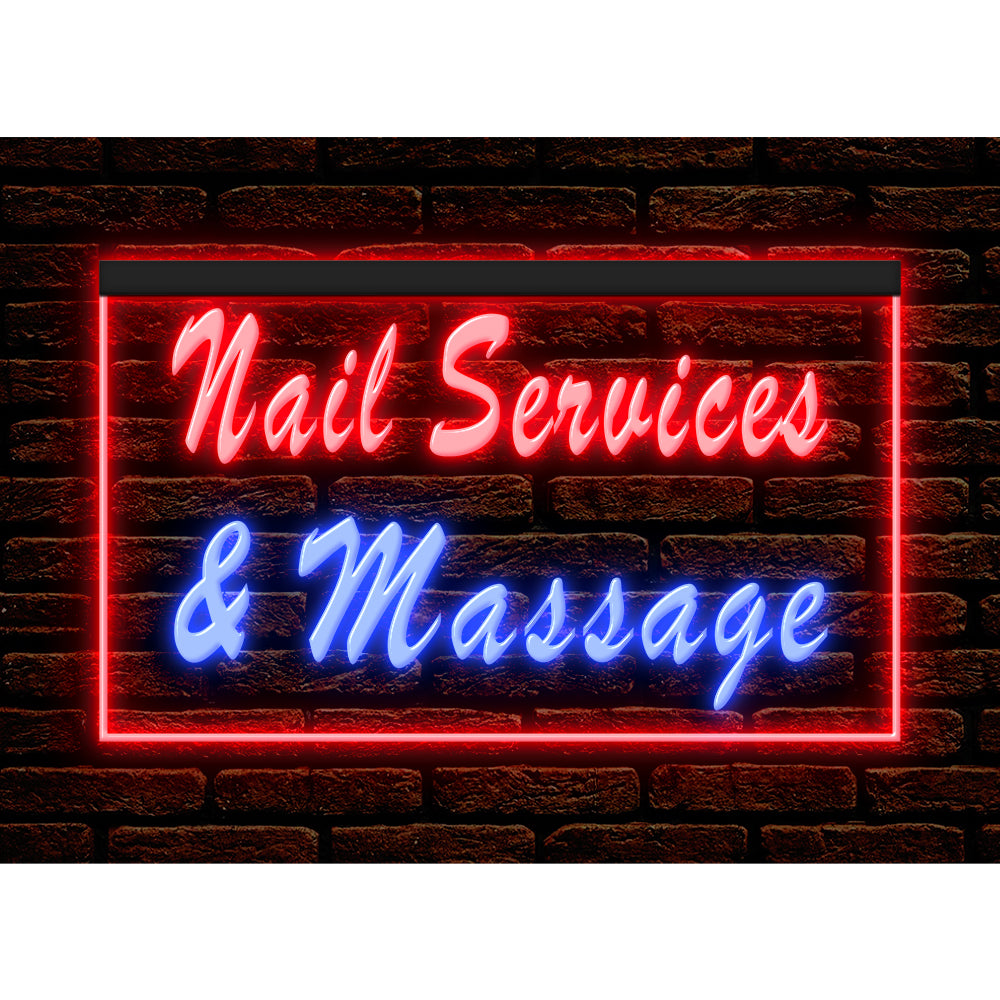 DC160096 Nail Services Massage Beauty Salon Home Decor Display illuminated Night Light Neon Sign Dual Color