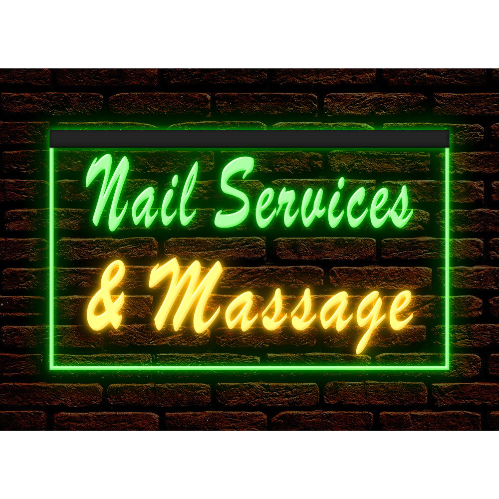 DC160096 Nail Services Massage Beauty Salon Home Decor Display illuminated Night Light Neon Sign Dual Color