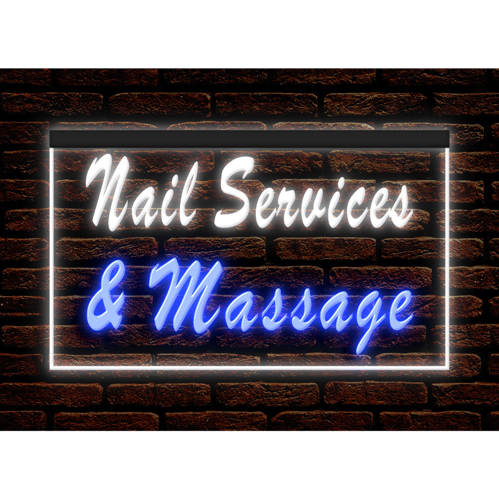 DC160096 Nail Services Massage Beauty Salon Home Decor Display illuminated Night Light Neon Sign Dual Color