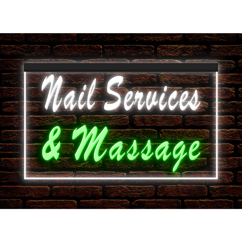 DC160096 Nail Services Massage Beauty Salon Home Decor Display illuminated Night Light Neon Sign Dual Color