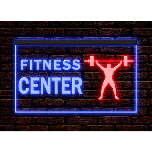 DC160133 GYM Room Fitness Center OPEN Home Decor Display illuminated Night Light Neon Sign Dual Color