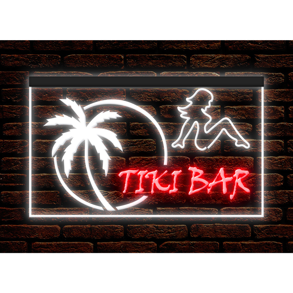 DC170009 Tiki Bar Open Happy Hours Home Decor Beer Display illuminated Night Light Neon Sign Dual Color