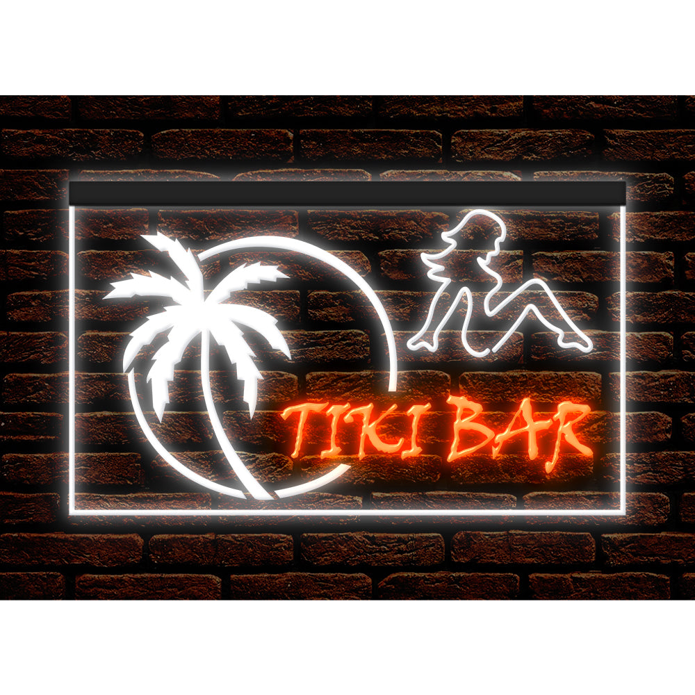 DC170009 Tiki Bar Open Happy Hours Home Decor Beer Display illuminated Night Light Neon Sign Dual Color