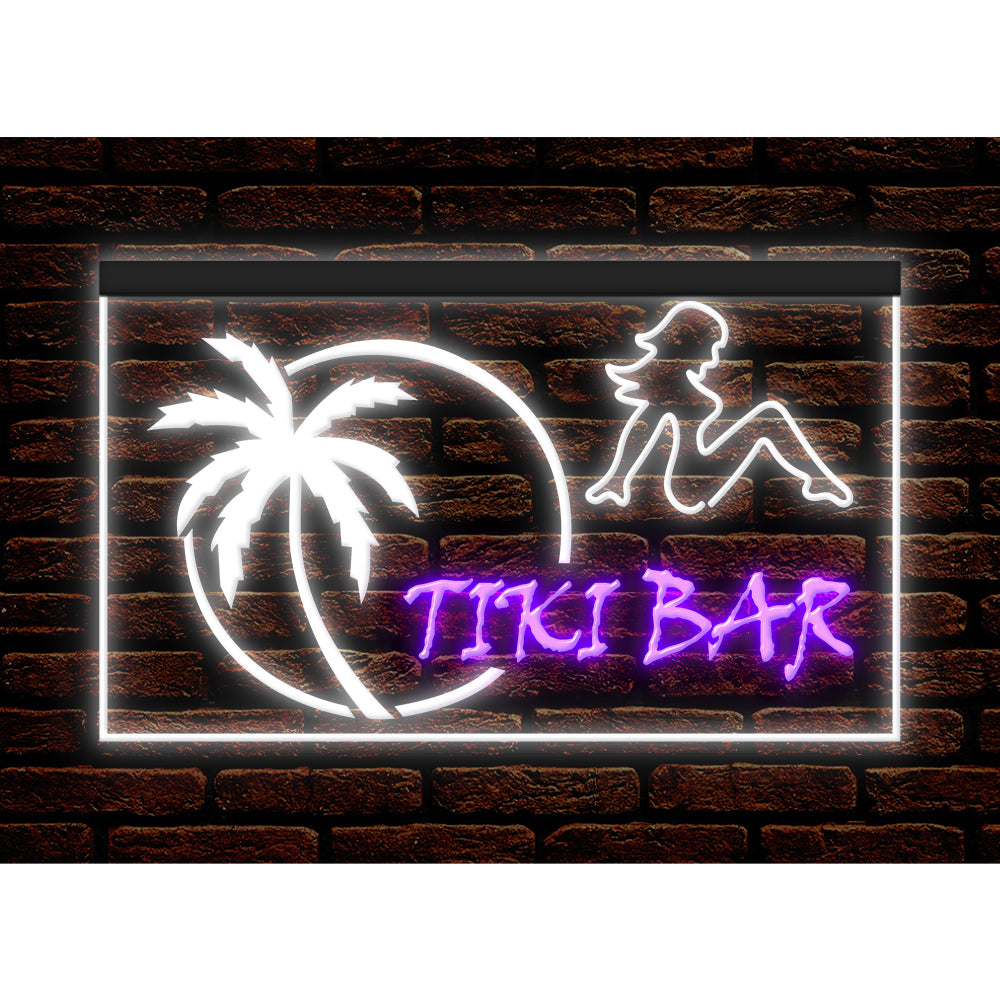 DC170009 Tiki Bar Open Happy Hours Home Decor Beer Display illuminated Night Light Neon Sign Dual Color