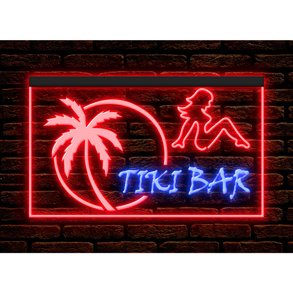 DC170009 Tiki Bar Open Happy Hours Home Decor Beer Display illuminated Night Light Neon Sign Dual Color