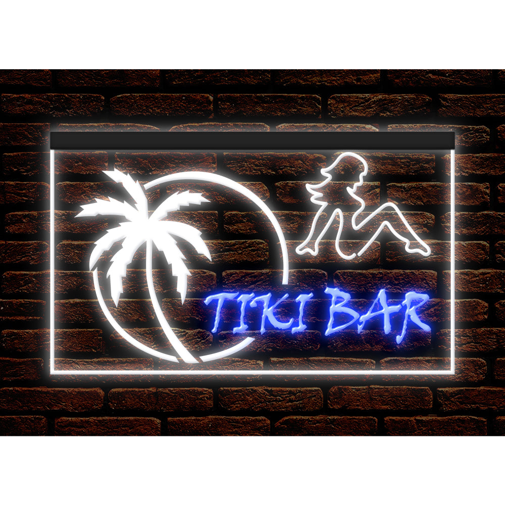 DC170009 Tiki Bar Open Happy Hours Home Decor Beer Display illuminated Night Light Neon Sign Dual Color
