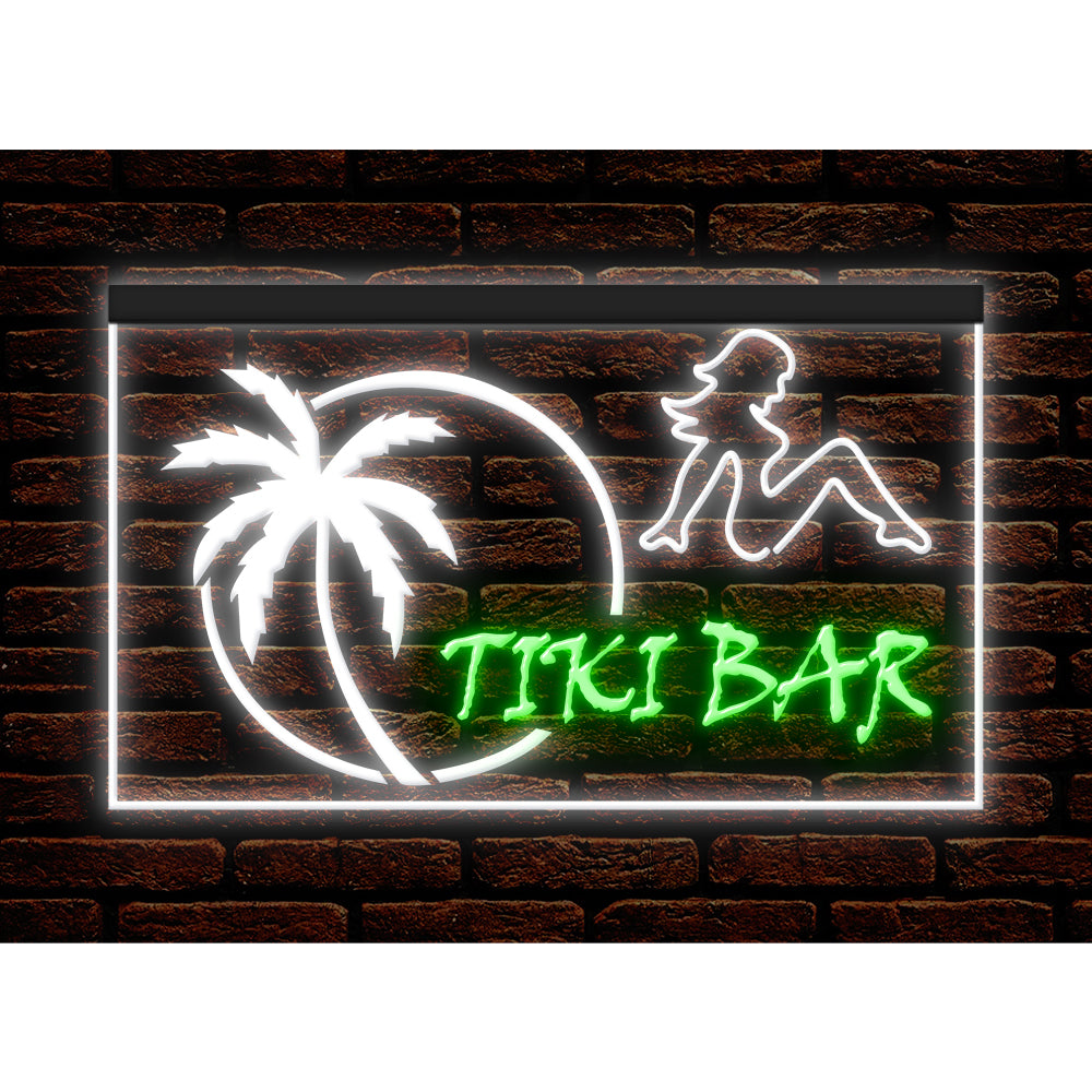 DC170009 Tiki Bar Open Happy Hours Home Decor Beer Display illuminated Night Light Neon Sign Dual Color
