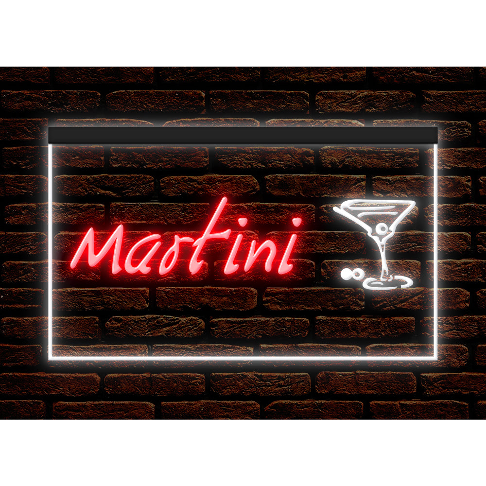 DC170031 Martini Cocktails Open Bar Pub Club Display illuminated Night Light Neon Sign Dual Color