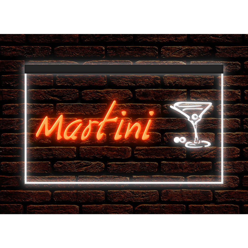 DC170031 Martini Cocktails Open Bar Pub Club Display illuminated Night Light Neon Sign Dual Color
