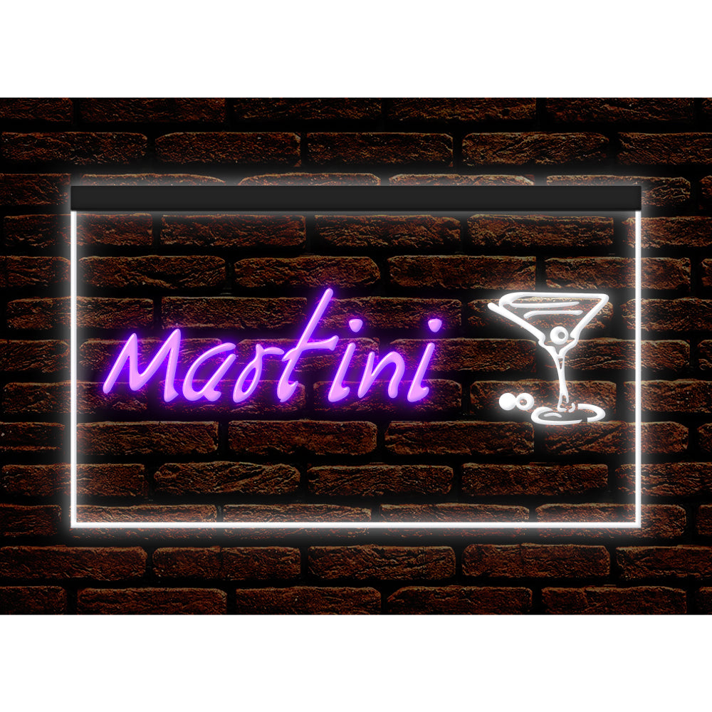 DC170031 Martini Cocktails Open Bar Pub Club Display illuminated Night Light Neon Sign Dual Color