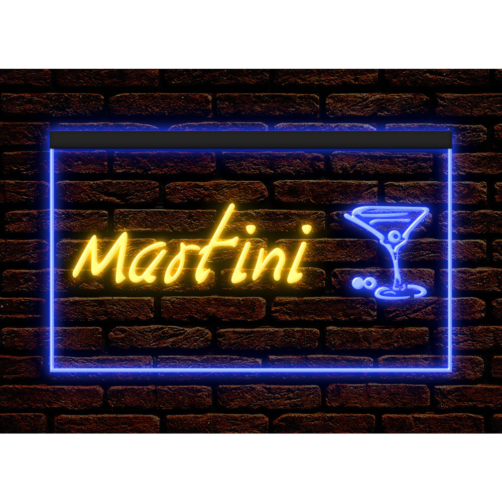 DC170031 Martini Cocktails Open Bar Pub Club Display illuminated Night Light Neon Sign Dual Color