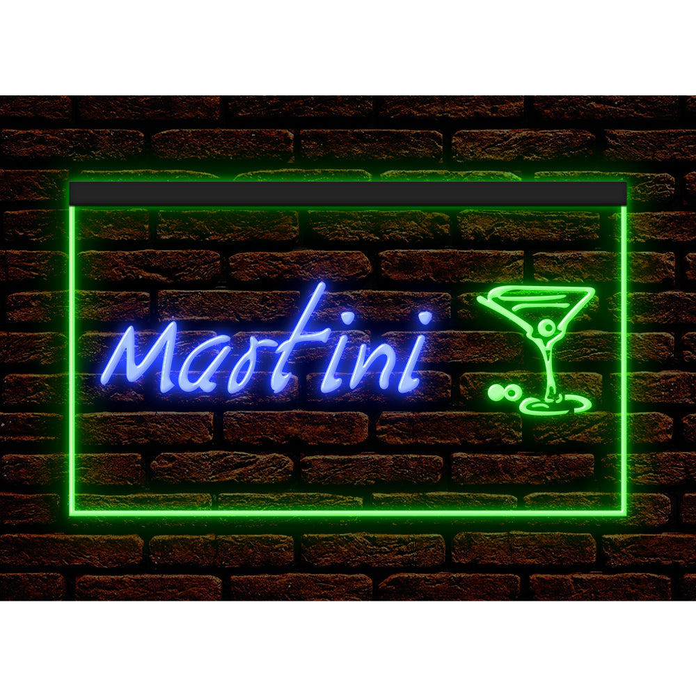 DC170031 Martini Cocktails Open Bar Pub Club Display illuminated Night Light Neon Sign Dual Color