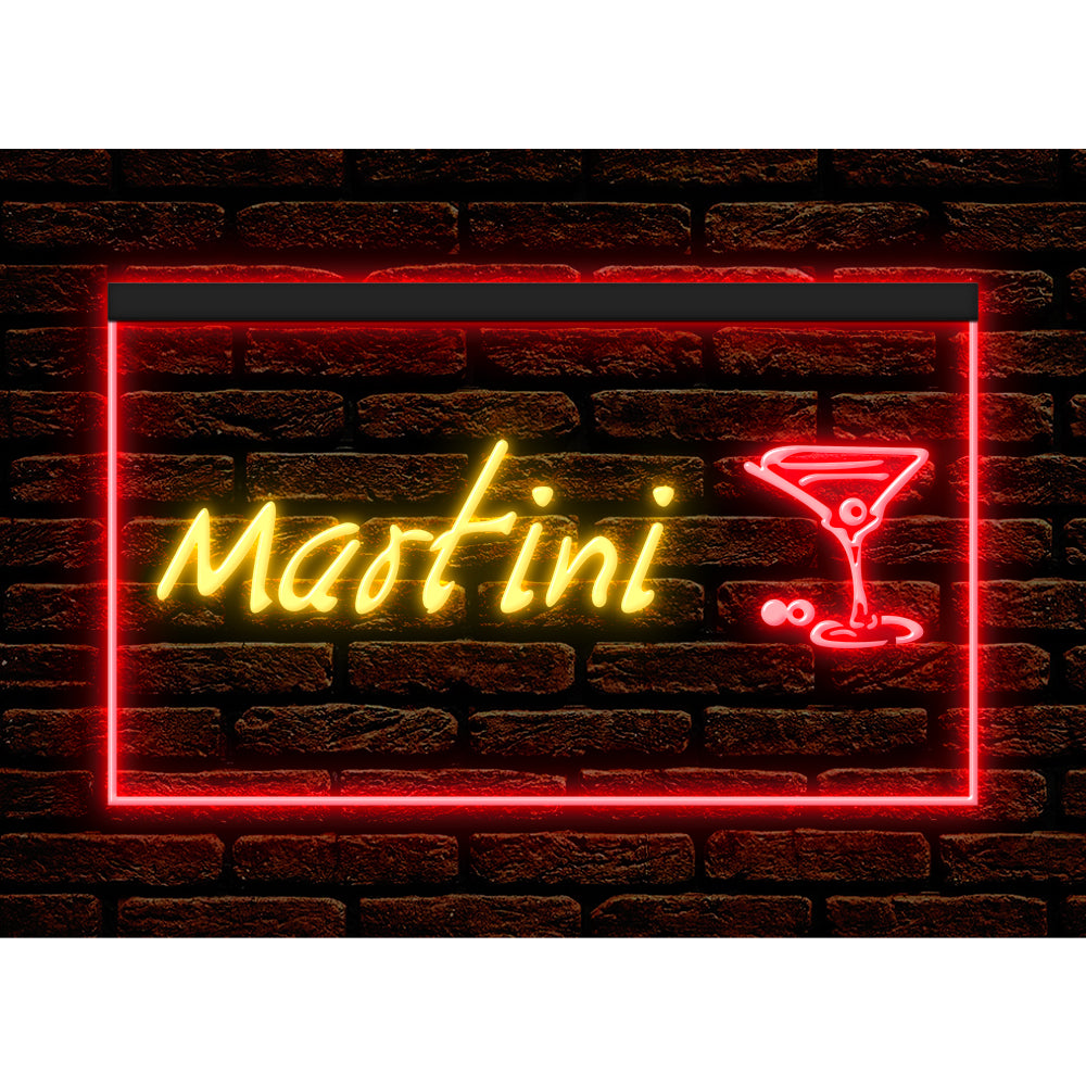 DC170031 Martini Cocktails Open Bar Pub Club Display illuminated Night Light Neon Sign Dual Color