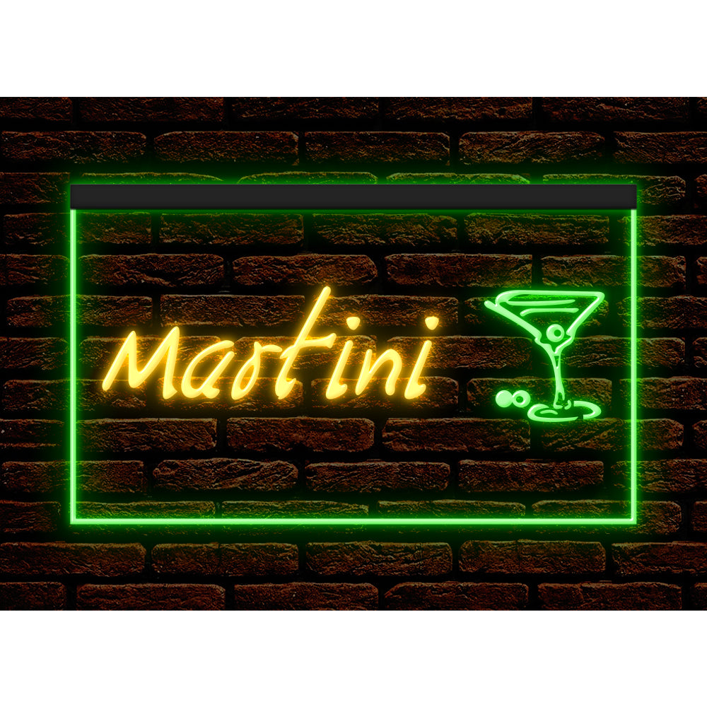 DC170031 Martini Cocktails Open Bar Pub Club Display illuminated Night Light Neon Sign Dual Color