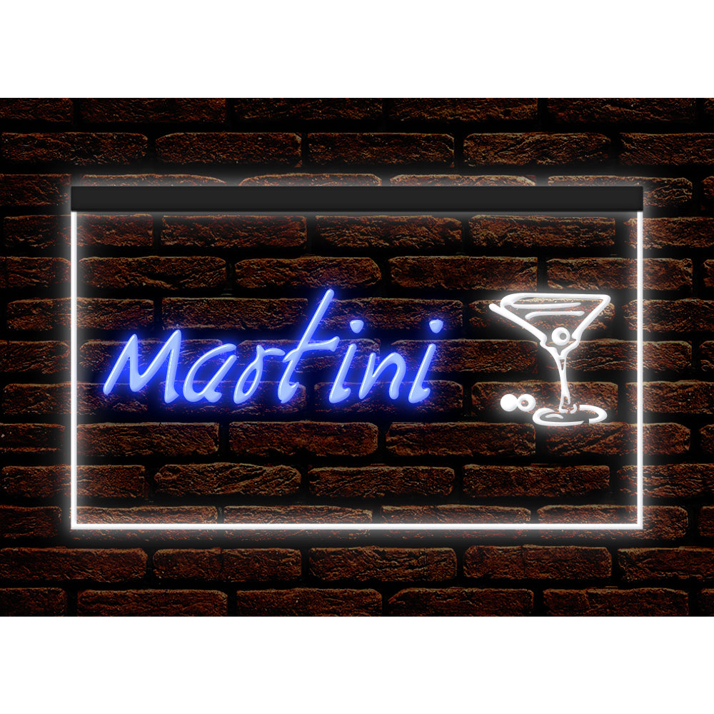DC170031 Martini Cocktails Open Bar Pub Club Display illuminated Night Light Neon Sign Dual Color