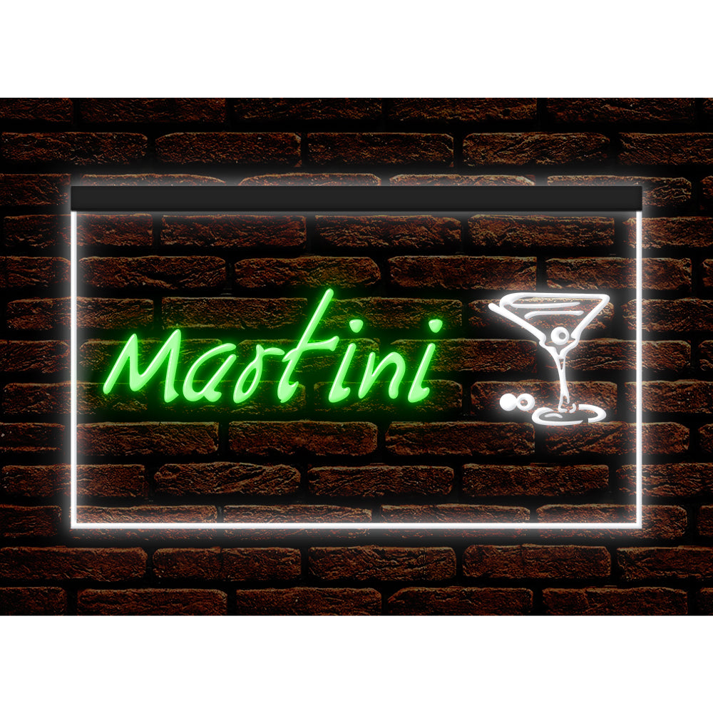 DC170031 Martini Cocktails Open Bar Pub Club Display illuminated Night Light Neon Sign Dual Color