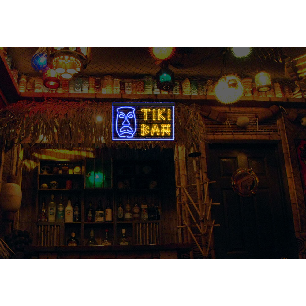 DC170032 Tiki Bar Open Happy Hours Home Decor Beer Display illuminated Night Light Neon Sign Dual Color