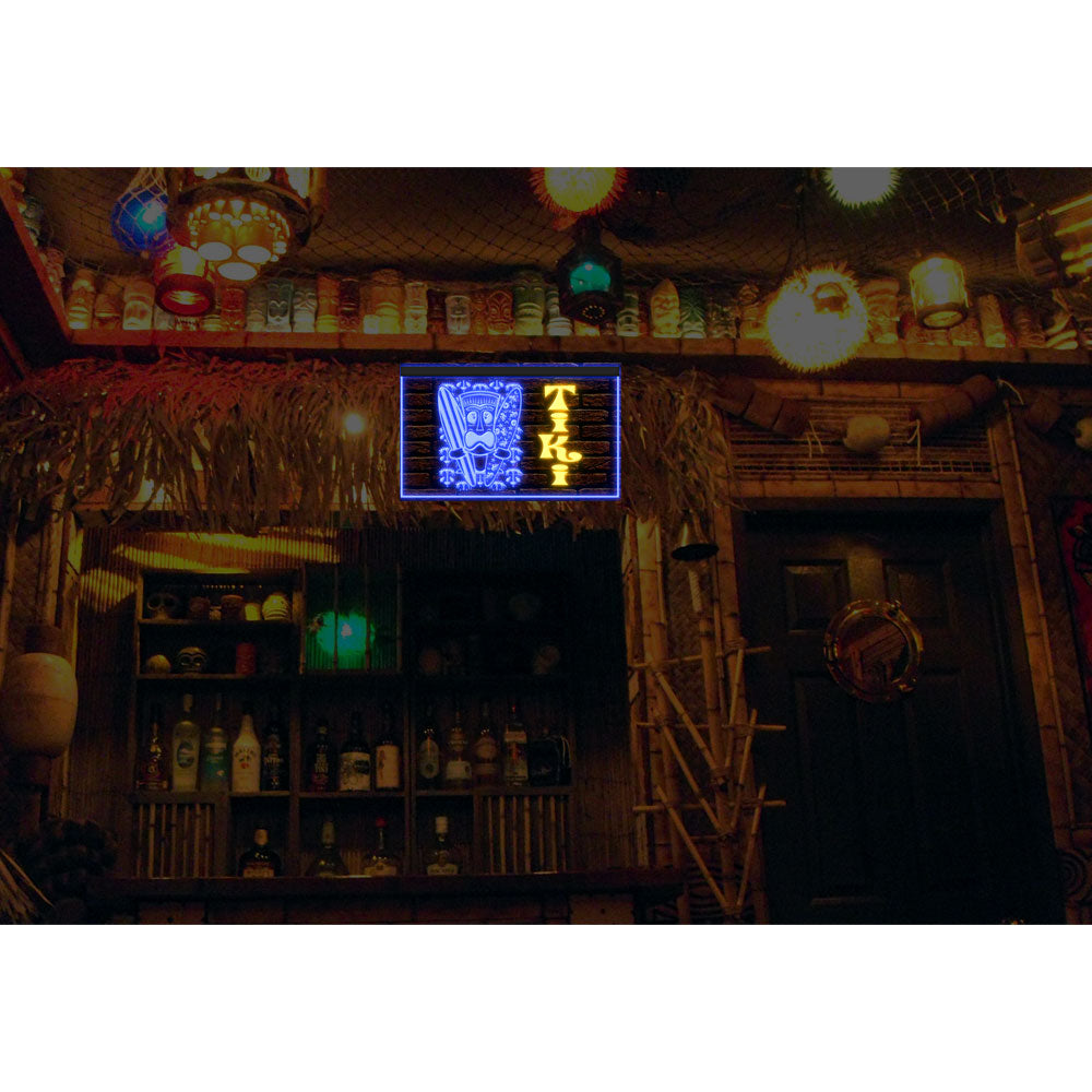 DC170039 Tiki Bar Open Happy Hours Home Decor Beer Display illuminated Night Light Neon Sign Dual Color