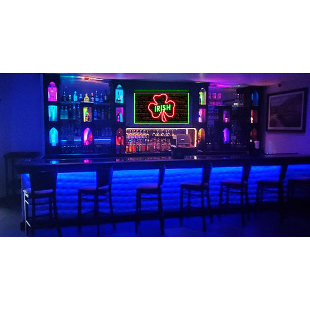 DC170040 Irish Pub Shamrock Bar Beer Home Decor Display illuminated Night Light Neon Sign Dual Color