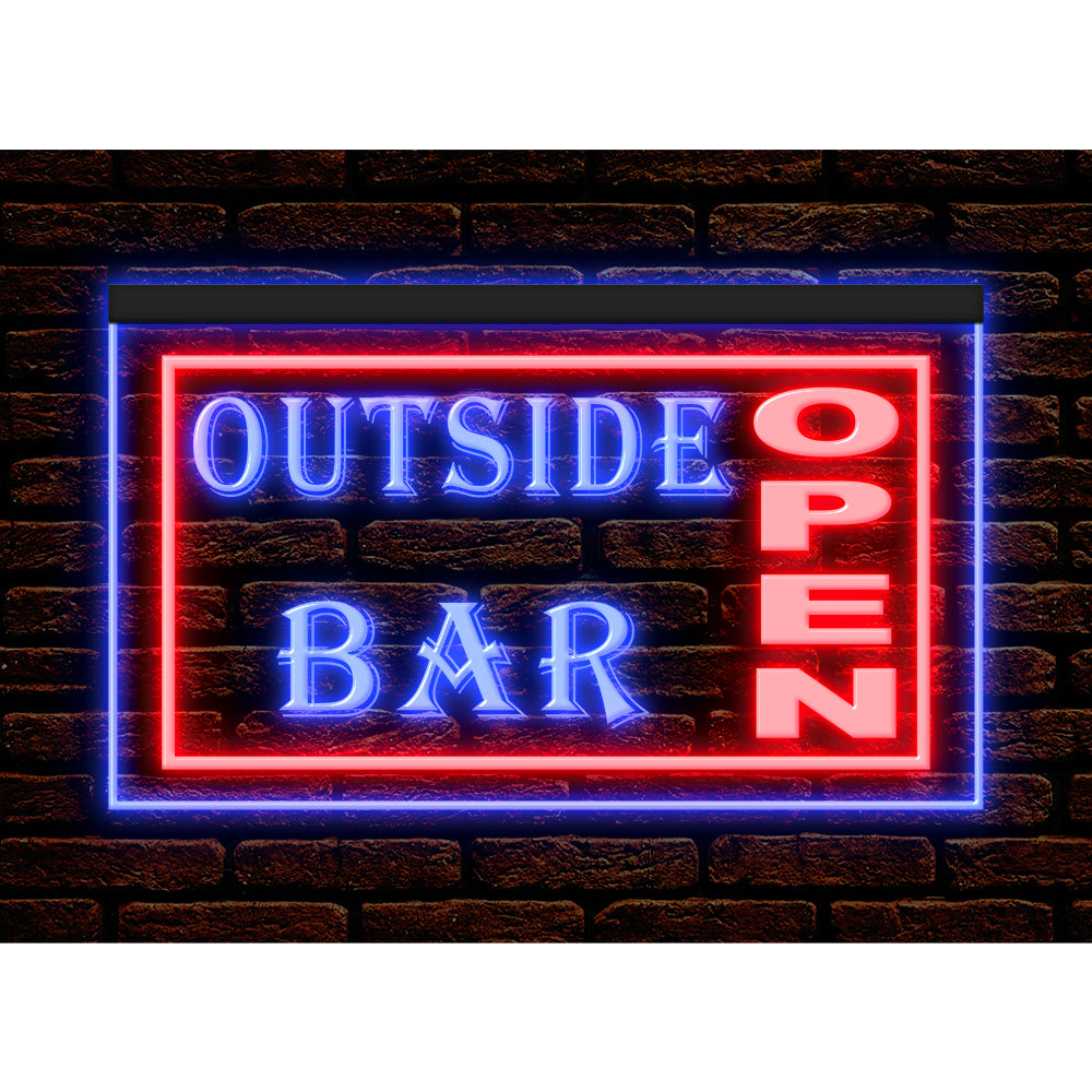 DC170041 Outside Bar Open Beer Pub Home Decor Display illuminated Night Light Neon Sign Dual Color
