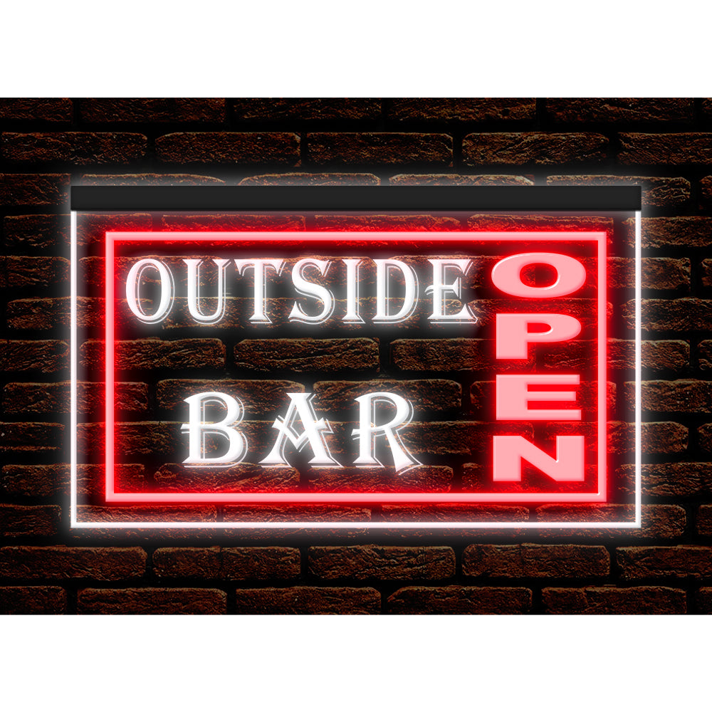 DC170041 Outside Bar Open Beer Pub Home Decor Display illuminated Night Light Neon Sign Dual Color