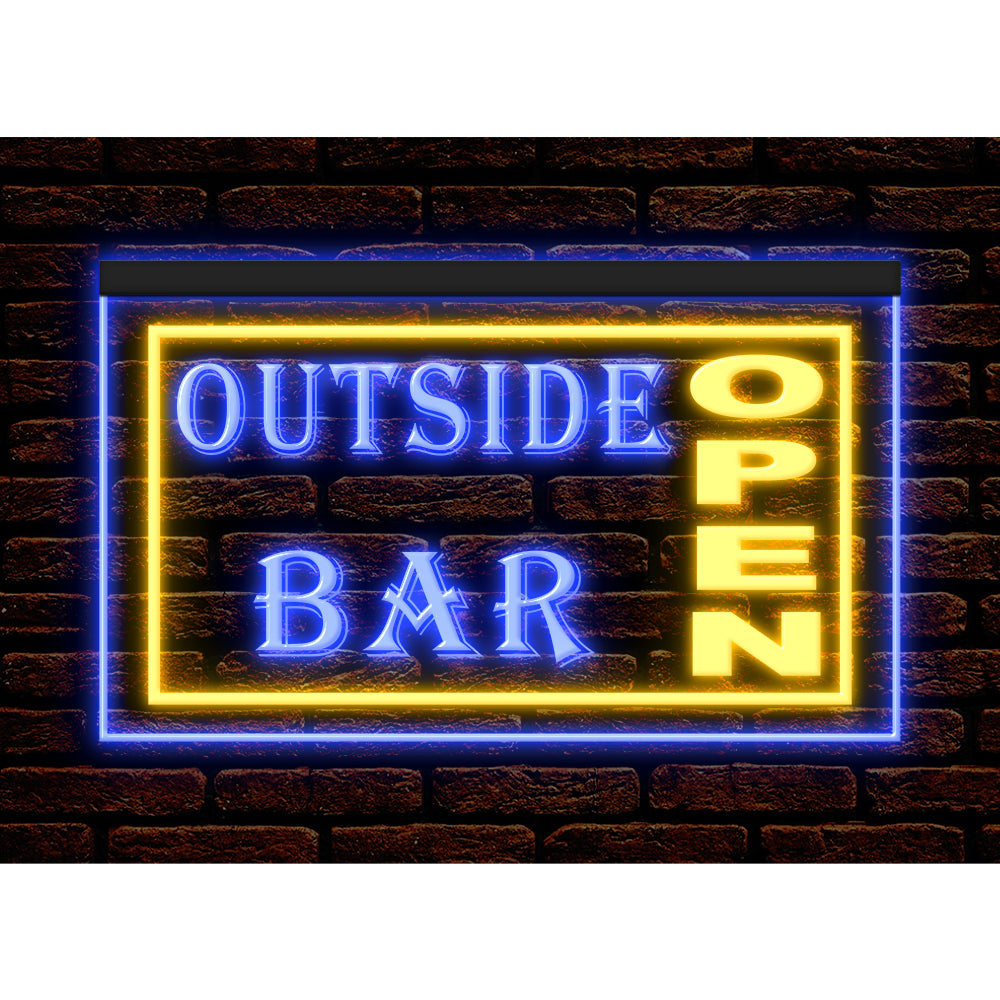DC170041 Outside Bar Open Beer Pub Home Decor Display illuminated Night Light Neon Sign Dual Color