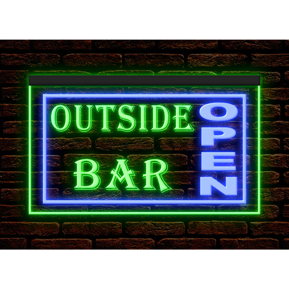 DC170041 Outside Bar Open Beer Pub Home Decor Display illuminated Night Light Neon Sign Dual Color