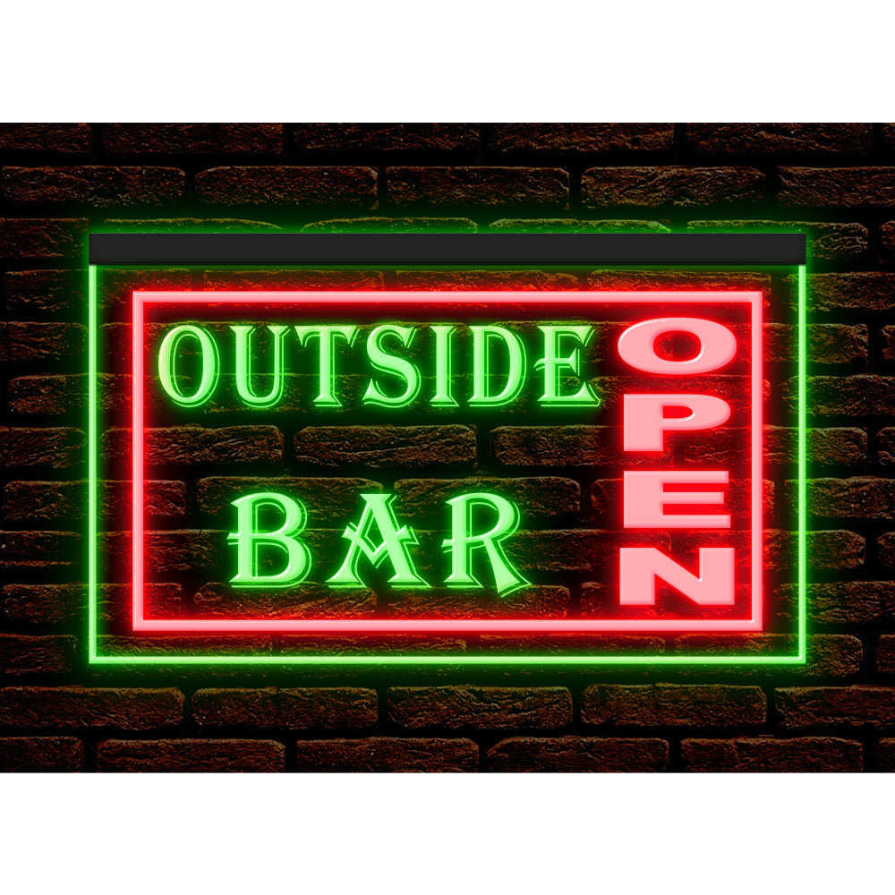 DC170041 Outside Bar Open Beer Pub Home Decor Display illuminated Night Light Neon Sign Dual Color