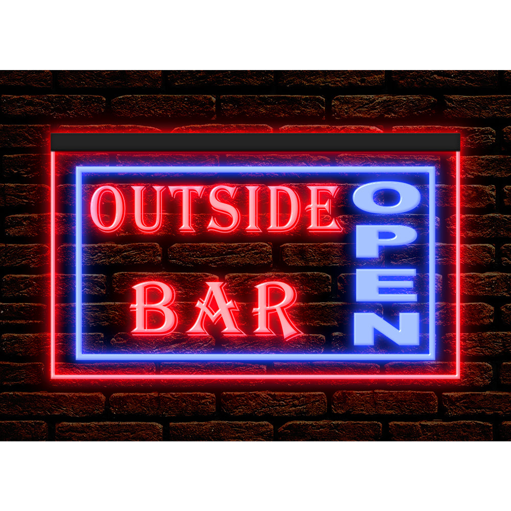 DC170041 Outside Bar Open Beer Pub Home Decor Display illuminated Night Light Neon Sign Dual Color