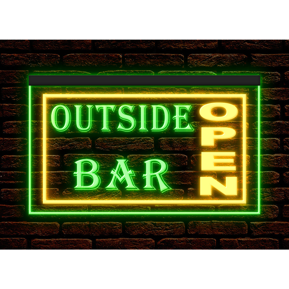 DC170041 Outside Bar Open Beer Pub Home Decor Display illuminated Night Light Neon Sign Dual Color