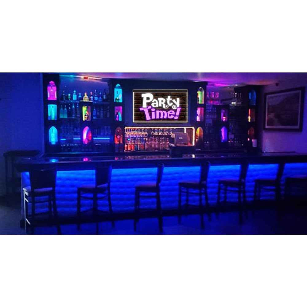 DC170047 Party Time Open Bar Pub Home Decor Display illuminated Night Light Neon Sign Dual Color