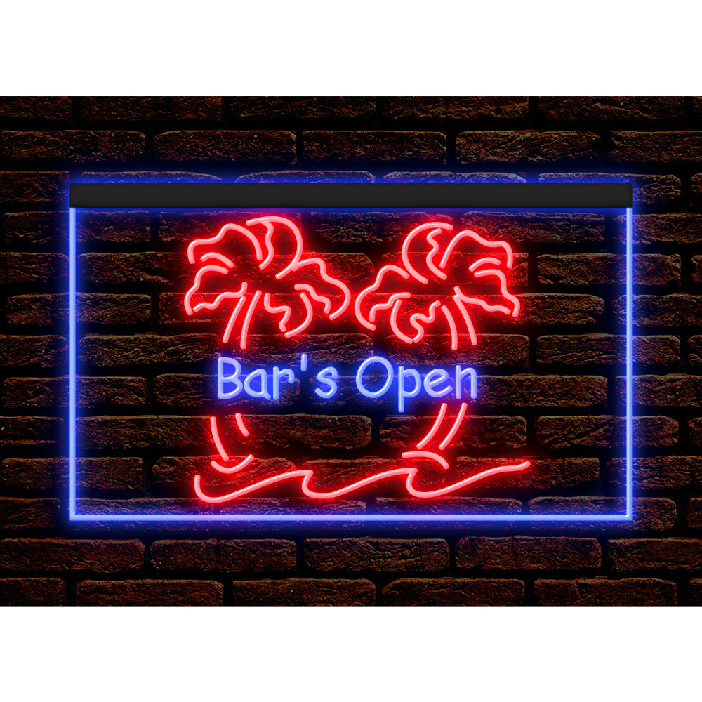 DC170051 Bar is Open Happy Hours Home Decor Beer Display illuminated Night Light Neon Sign Dual Color