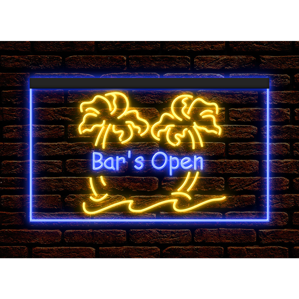 DC170051 Bar is Open Happy Hours Home Decor Beer Display illuminated Night Light Neon Sign Dual Color