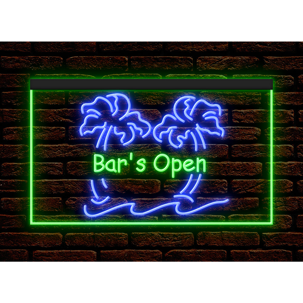 DC170051 Bar is Open Happy Hours Home Decor Beer Display illuminated Night Light Neon Sign Dual Color