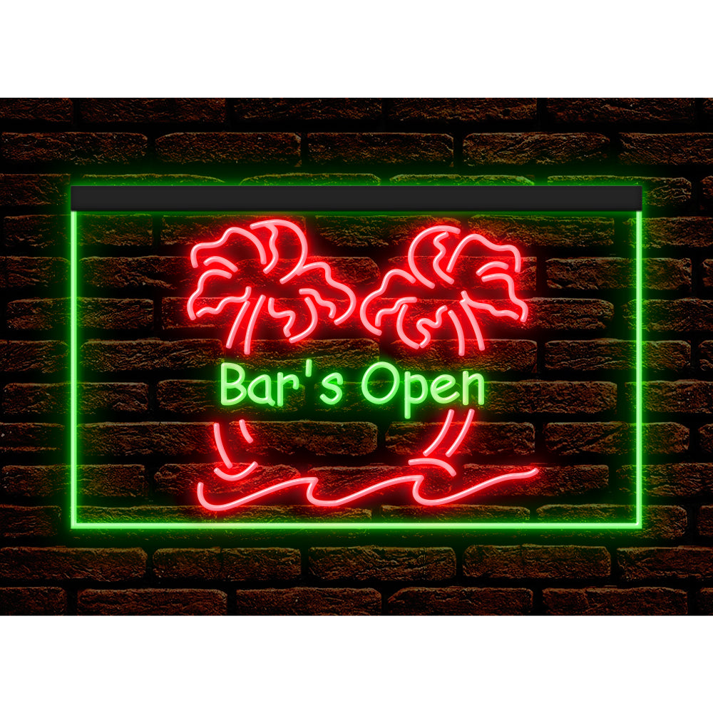 DC170051 Bar is Open Happy Hours Home Decor Beer Display illuminated Night Light Neon Sign Dual Color