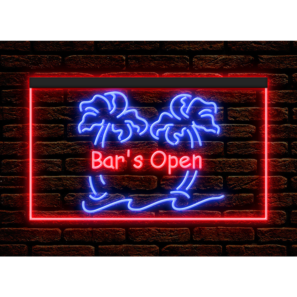 DC170051 Bar is Open Happy Hours Home Decor Beer Display illuminated Night Light Neon Sign Dual Color