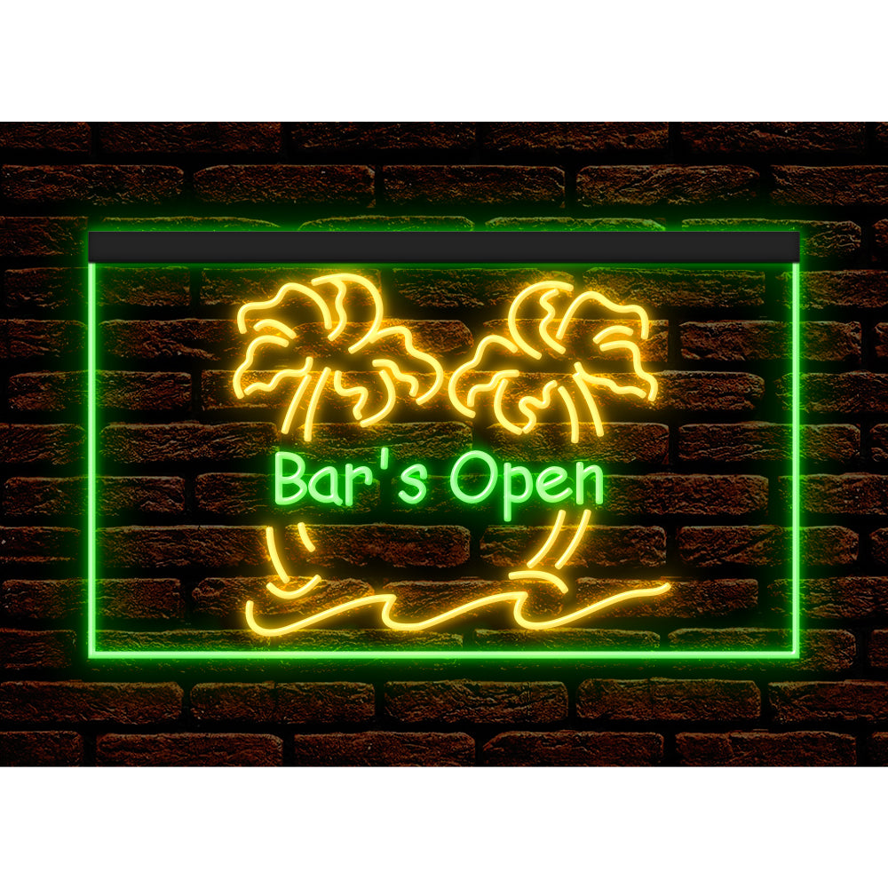 DC170051 Bar is Open Happy Hours Home Decor Beer Display illuminated Night Light Neon Sign Dual Color