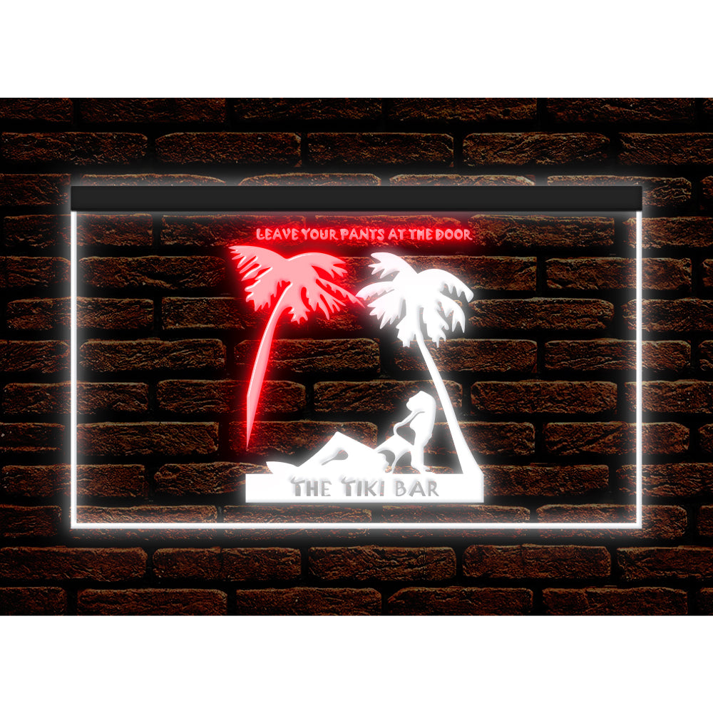 DC170057 Tiki Bar Open Happy Hours Home Decor Beer Display illuminated Night Light Neon Sign Dual Color