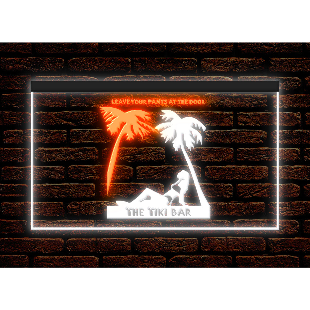 DC170057 Tiki Bar Open Happy Hours Home Decor Beer Display illuminated Night Light Neon Sign Dual Color