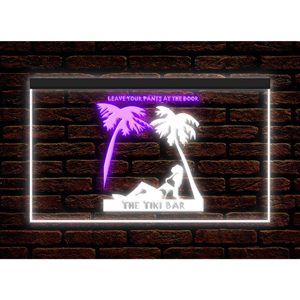 DC170057 Tiki Bar Open Happy Hours Home Decor Beer Display illuminated Night Light Neon Sign Dual Color