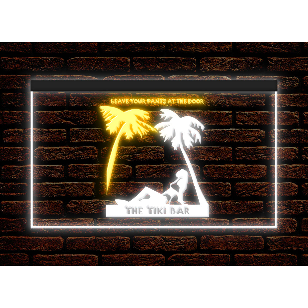 DC170057 Tiki Bar Open Happy Hours Home Decor Beer Display illuminated Night Light Neon Sign Dual Color